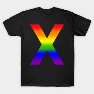 Rainbow Letter X T-Shirt